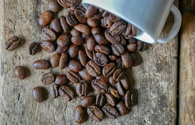 a close up of some coffee beans