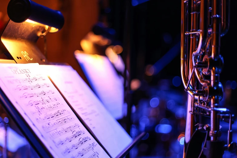 sheet music being played in musical instrument studio