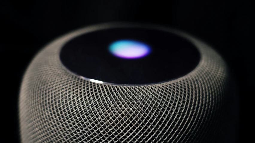 a close up s of a smart speaker