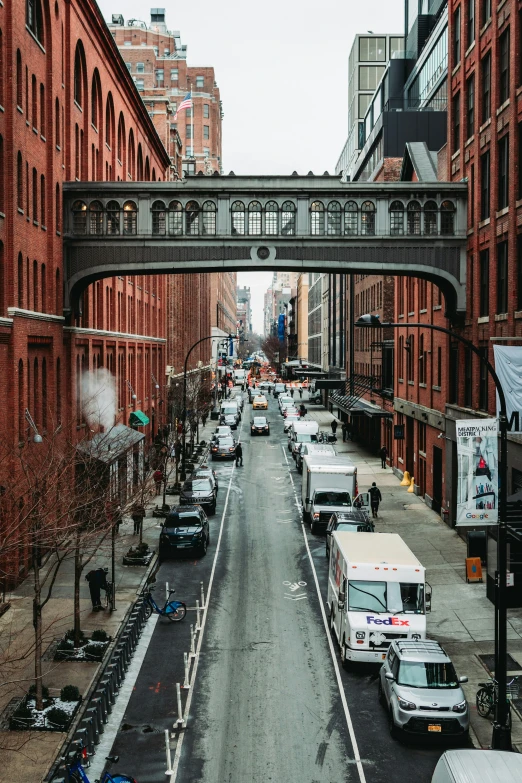 street traffic on both sides of the highway in the city