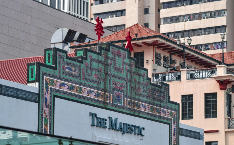 an asian style restaurant with lots of windows on the top