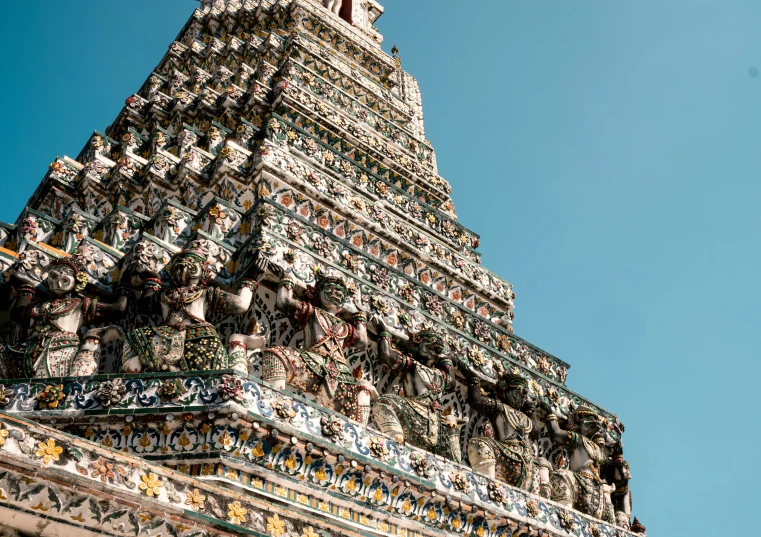 this is a tall ornate structure on the side of the building