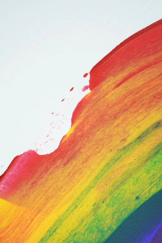 a large rainbow painting with very little paint