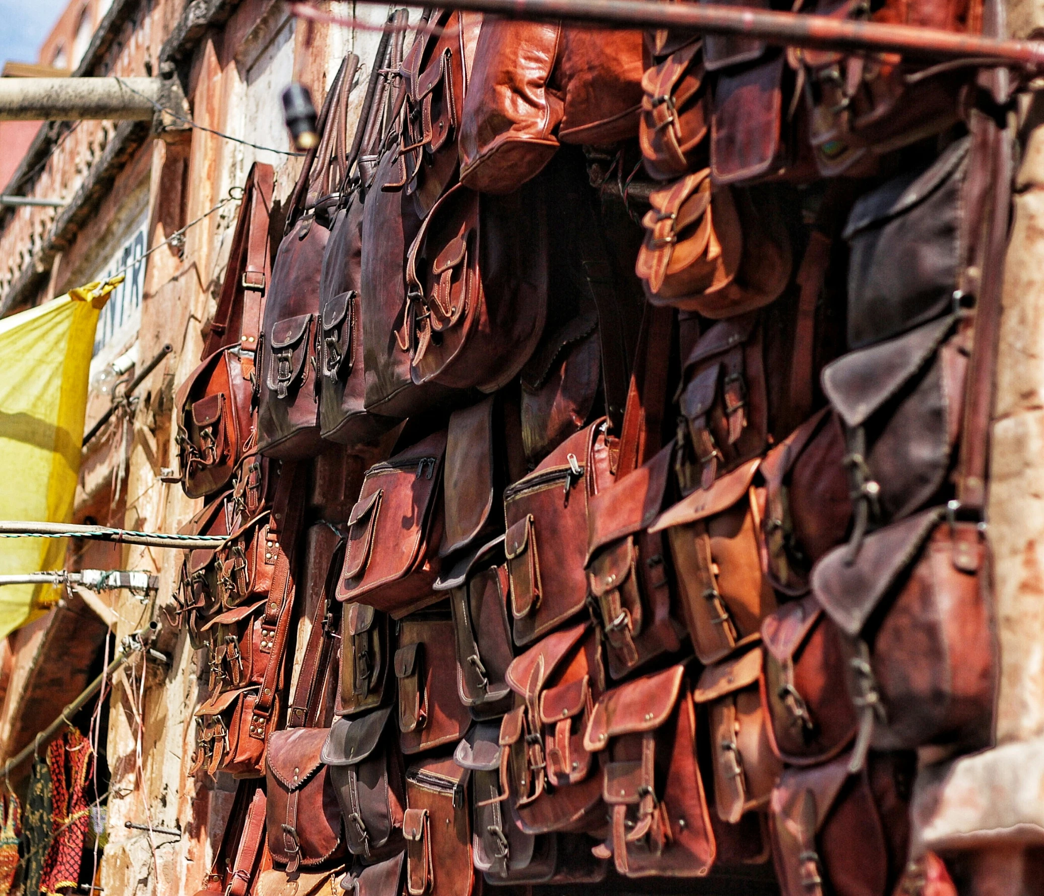 a building filled with different kinds of leather