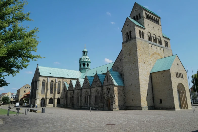 an image of the side view of an old church