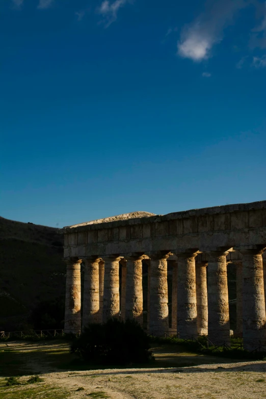 a building in an area with large columns