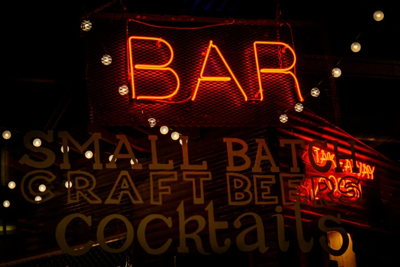 a close - up of a sign that says, small bat craft bee cocratio