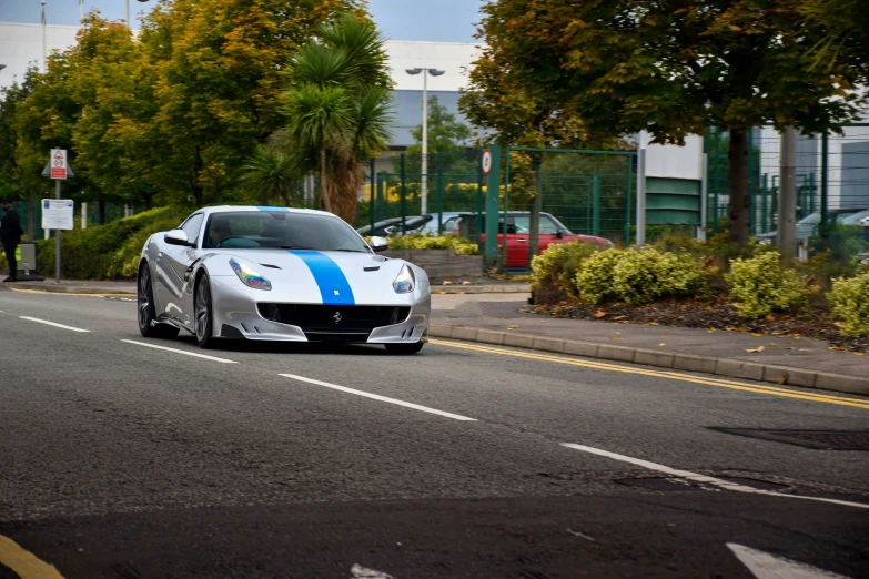 a sports car parked on the side of a road