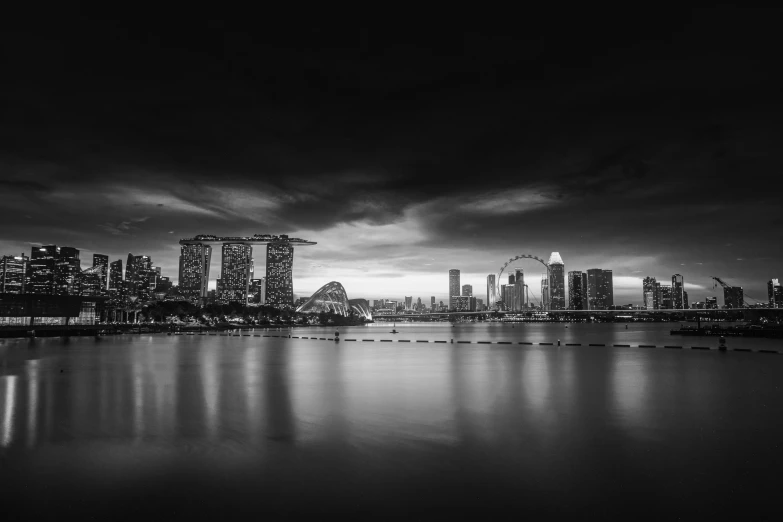 an image of an urban skyline at night