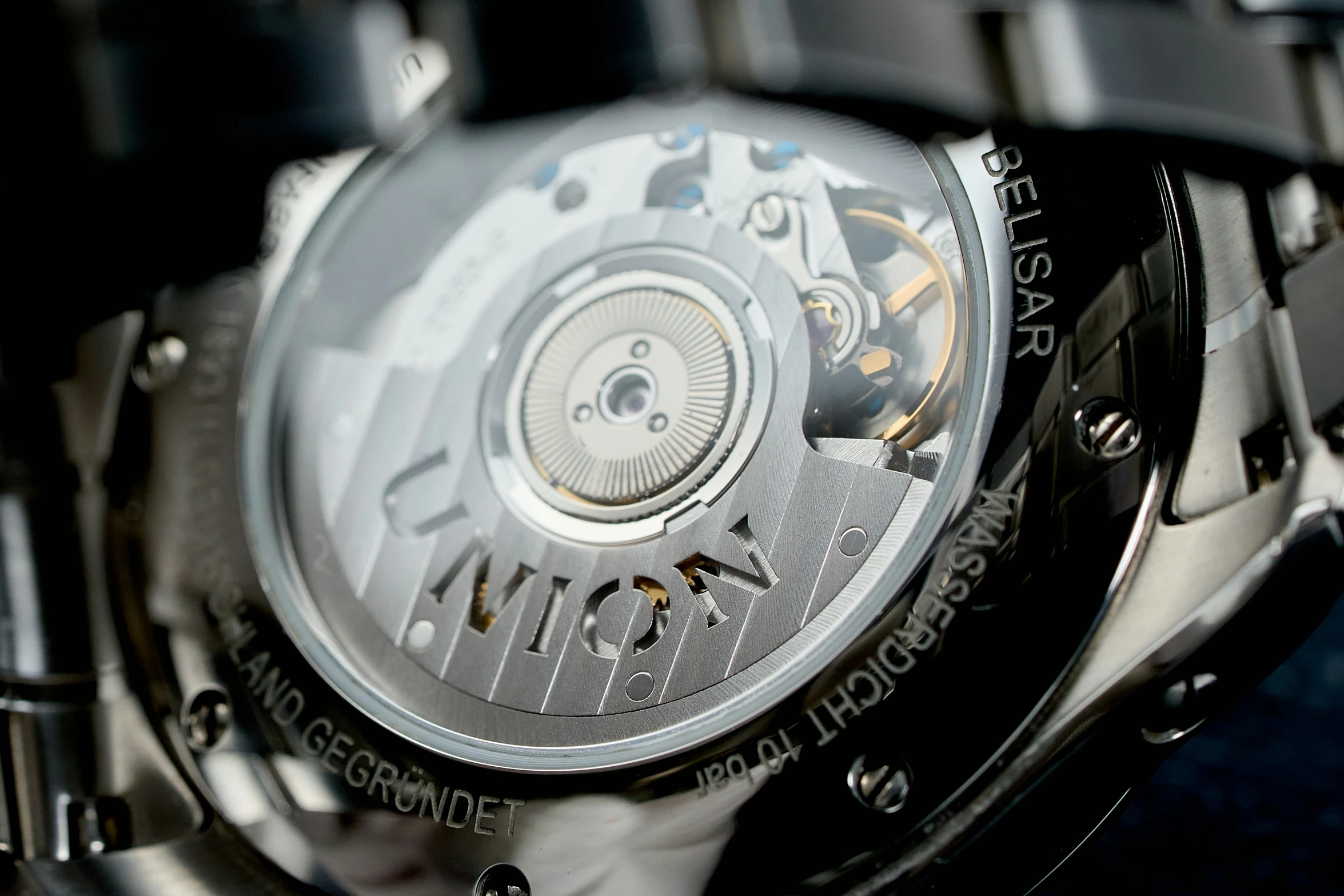an extreme close - up view of a very attractive watch