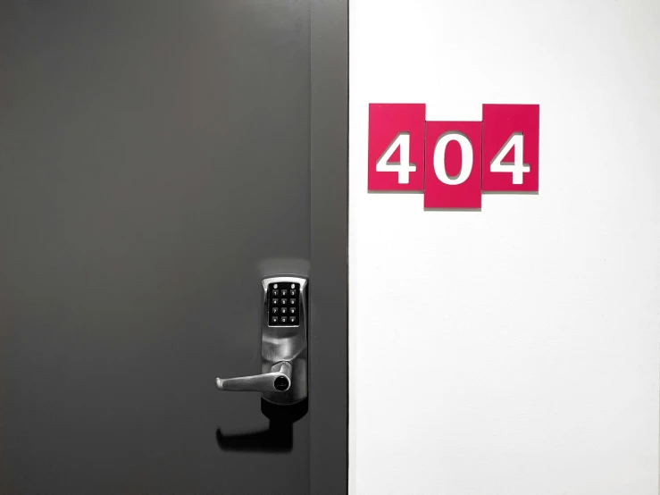 the door handle on a door is labeled 407