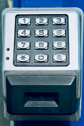 the electronic key board of a parking meter