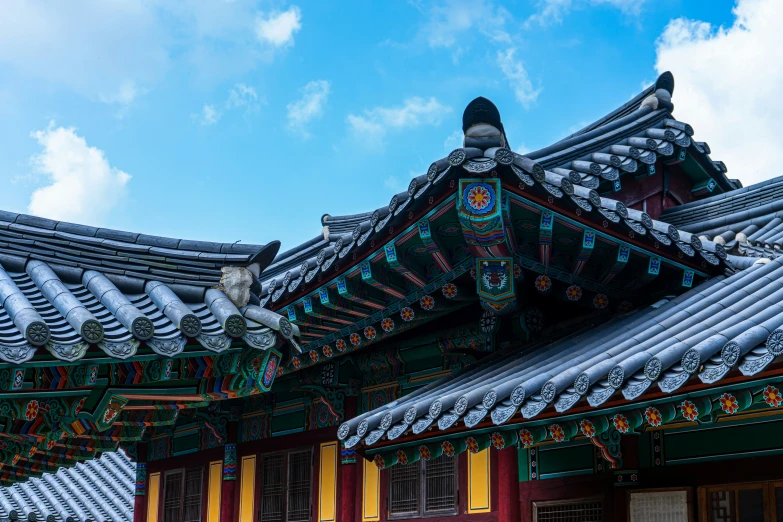 an ornate building with oriental roof tiles