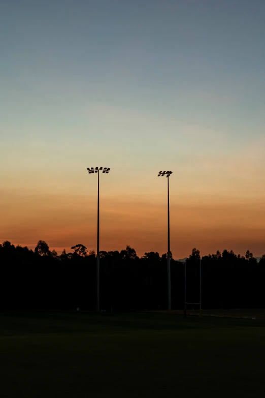 a black and white po of tall lights