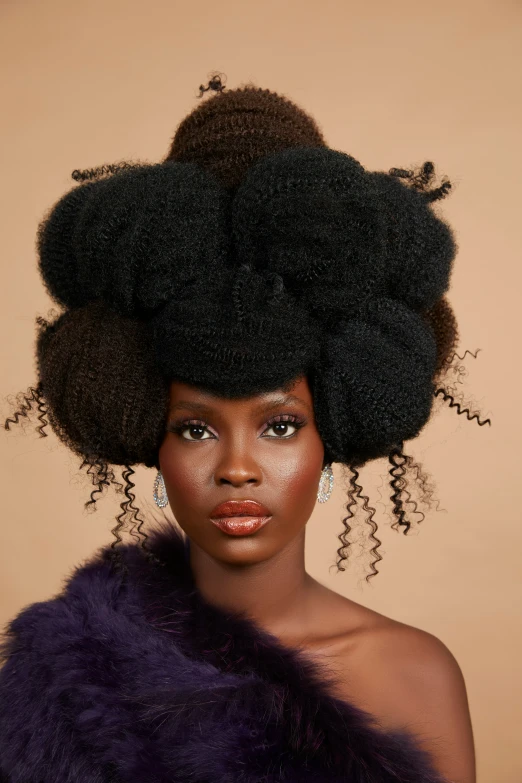 an african american woman wearing a black afro