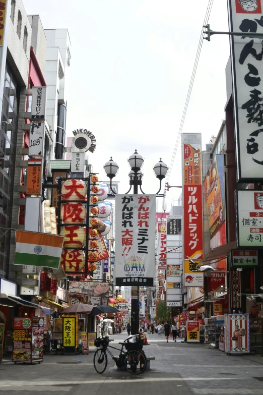 a street with many different businesses and signs