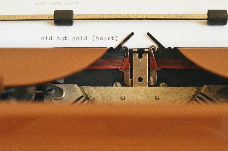 there is a close up view of an old - fashioned typewriter