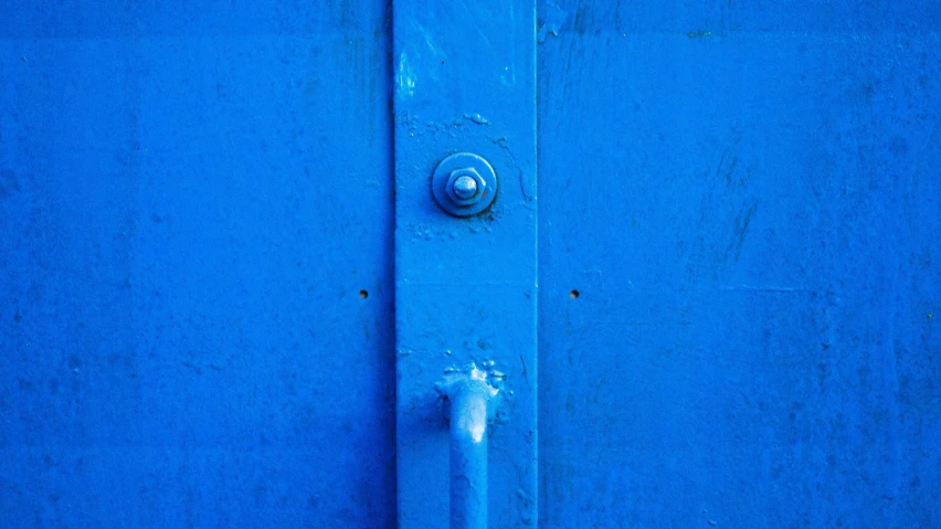 a close - up view of the side of a blue surface