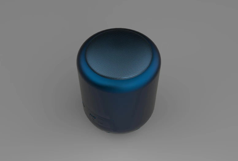 the front view of an bluetooth device, showing the speaker