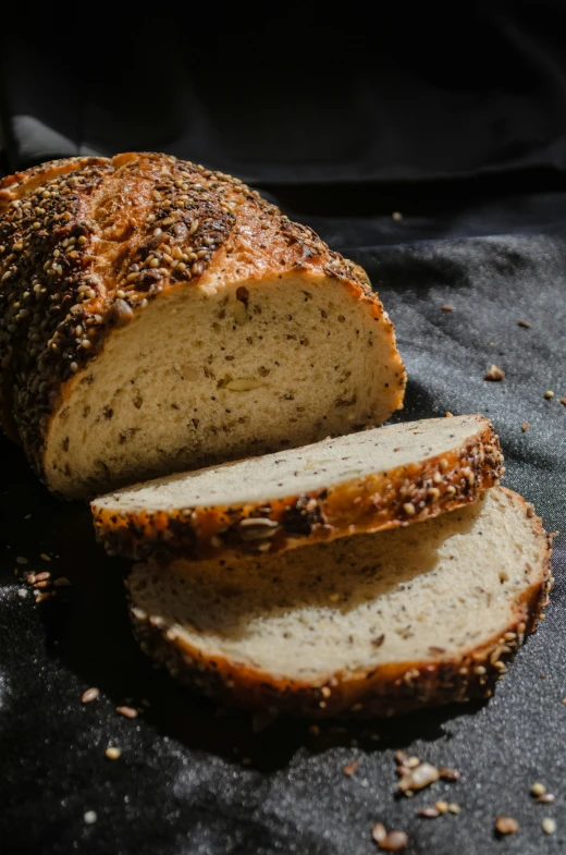 a loaf of bread with several slices cut off