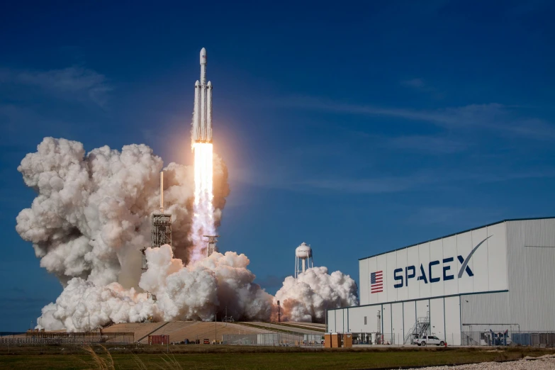 a rocket is being lifted from the ground