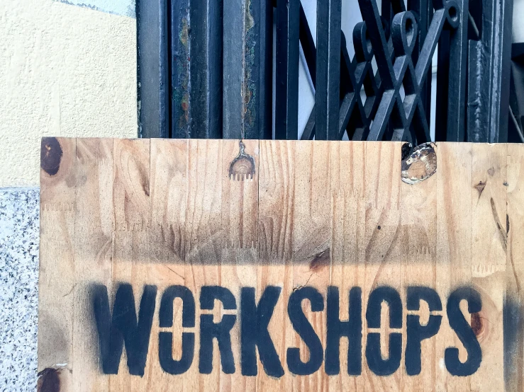 an image of a sign that reads workshop