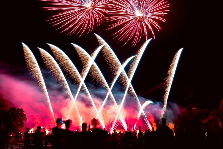 a big colorful firework display in the night sky