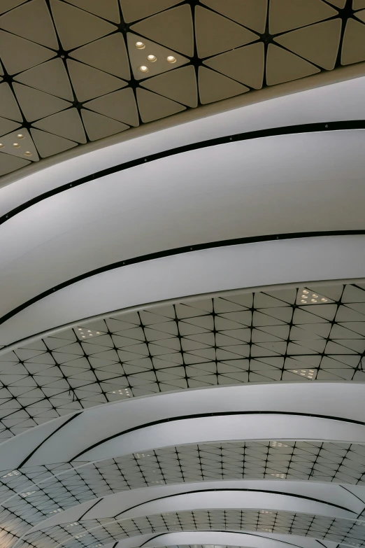 the ceiling is very wide and empty of passengers