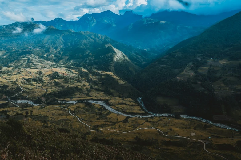 looking down at a beautiful valley on the way to mount kilim