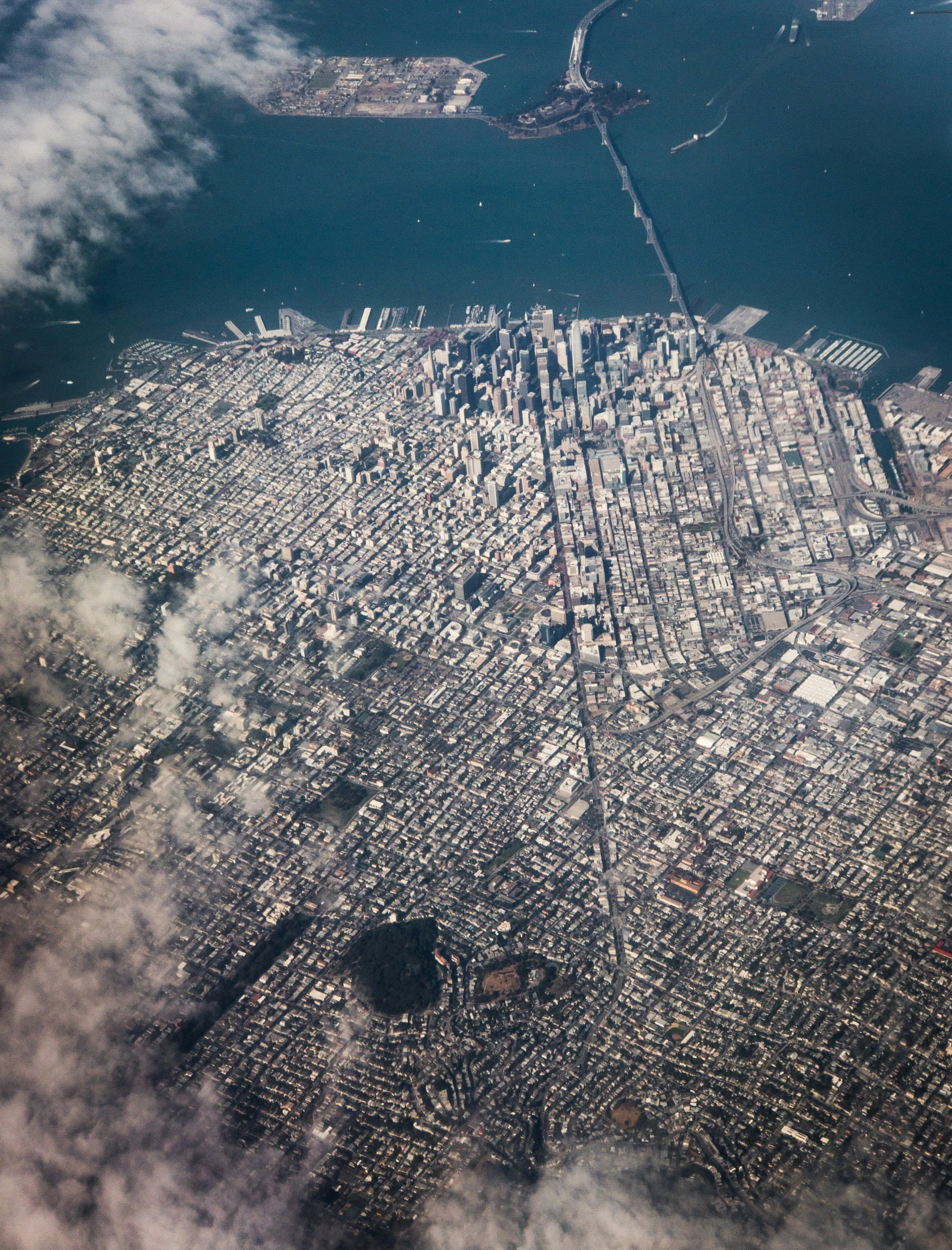 view of an overpass city from above