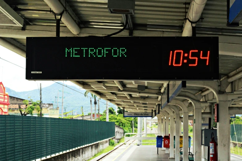 the word mettropia is displayed on an electronic sign