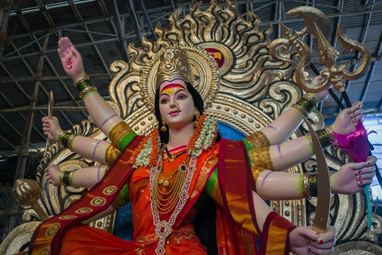 a statue depicting the god sara on display