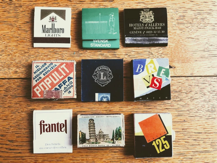 assorted foreign and international airline cards laid on a table