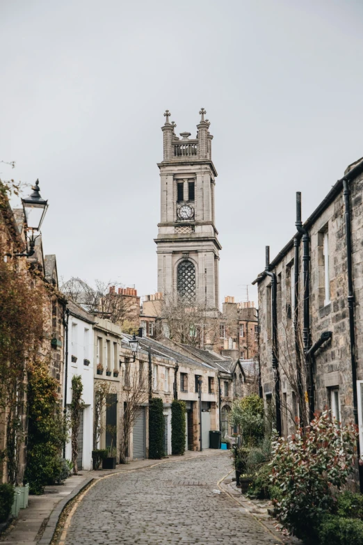 there is an old church with a clock on it