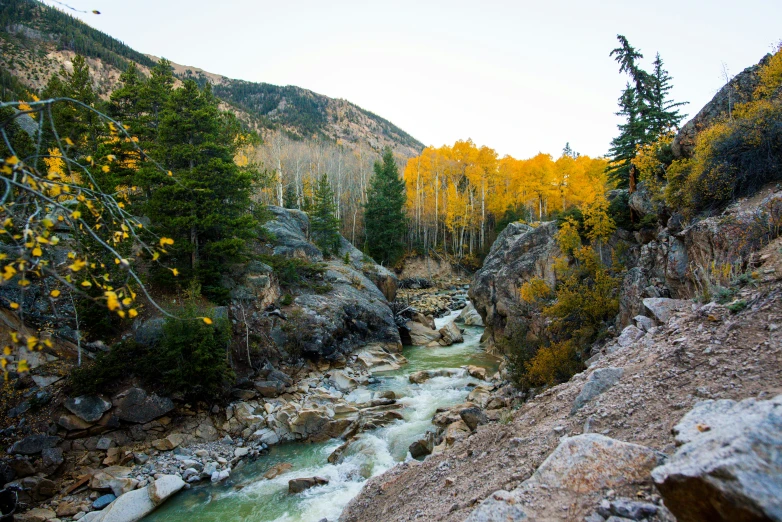 a river that is going through a mountain