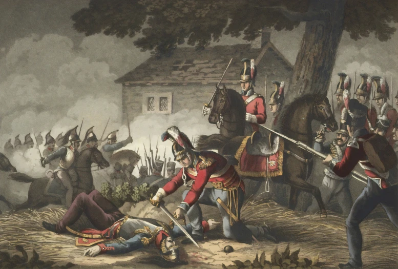 a painting depicting soldiers fighting in an english civil war