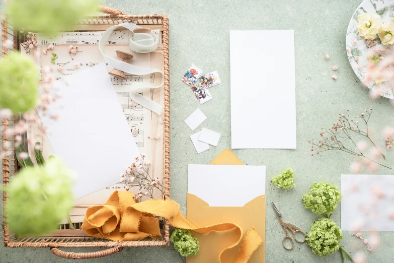 a wedding planner being displayed on a piece of cloth