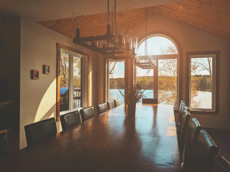 there is an image of a large dining room table