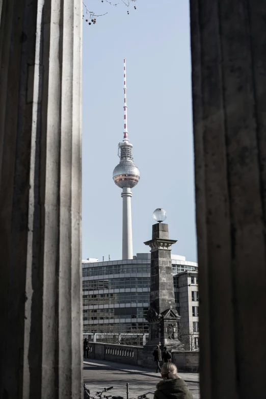 a tall white building sitting in the distance