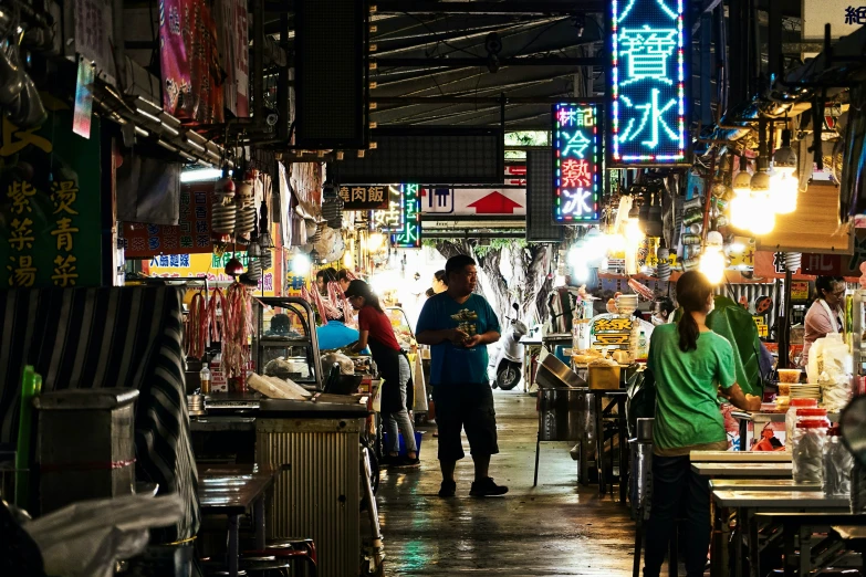 an open market has numerous items on display