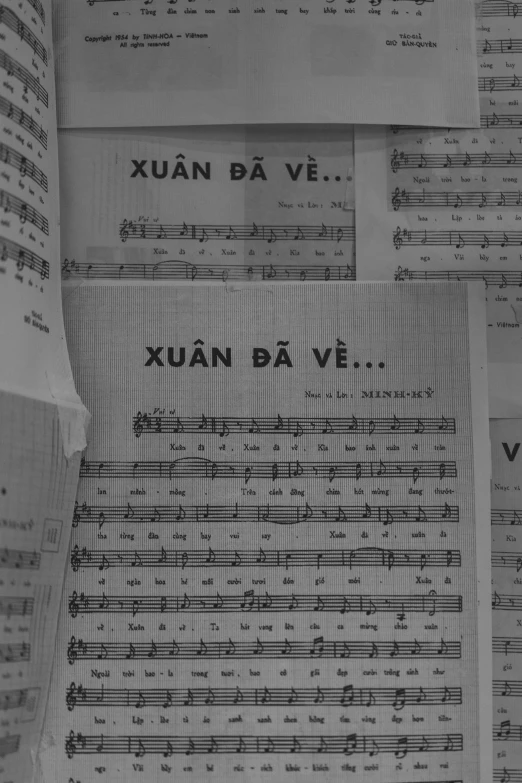 sheet music, and notes that read kuan ba vie