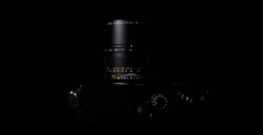 a black pograph of the camera in the dark