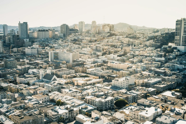 an aerial view of a large city with tall buildings