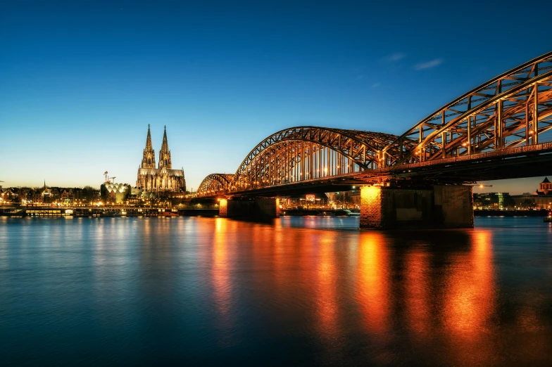 a large bridge going over a body of water