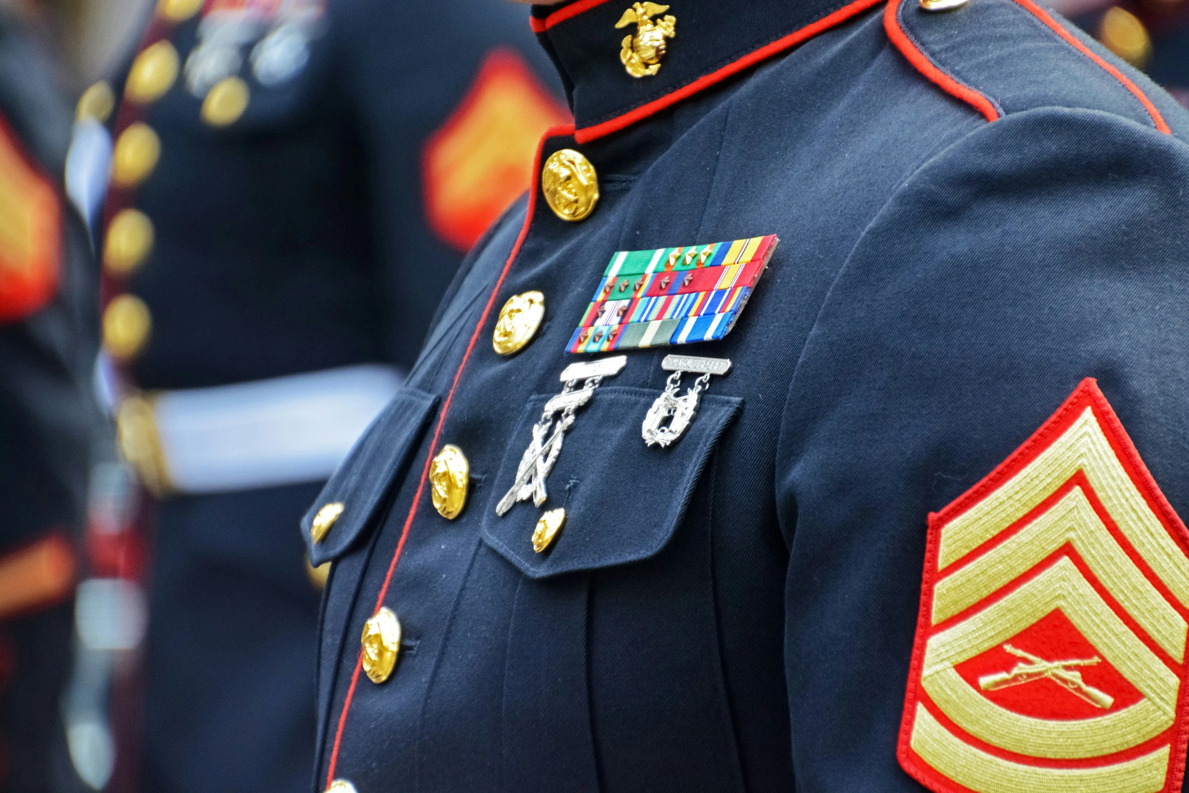 a group of military members in uniform