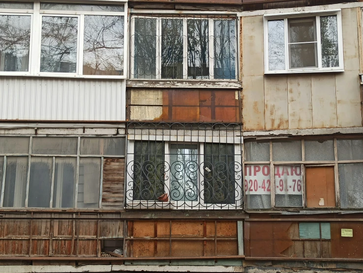 several different types of windows in different buildings