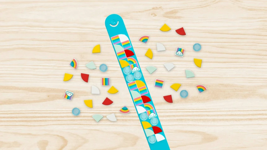 an artistic pograph of snow skis and colorful items