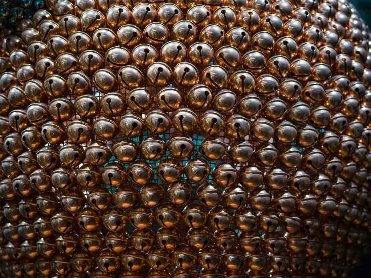 a close up view of a big metal object