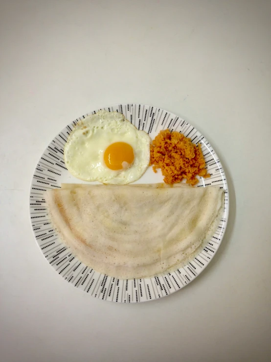 a plate filled with bread and some eggs