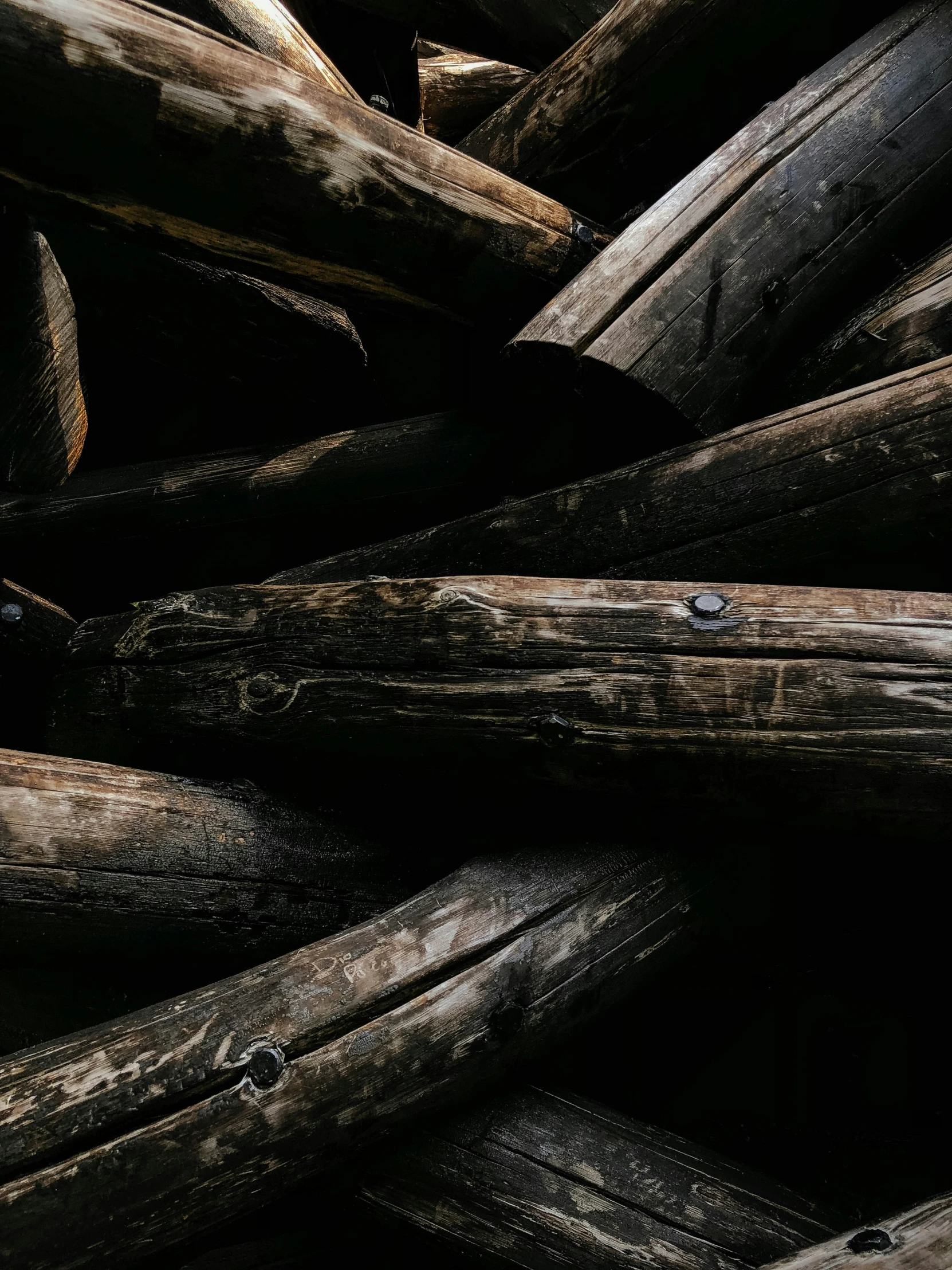 dark wooden boards stacked together to make a background